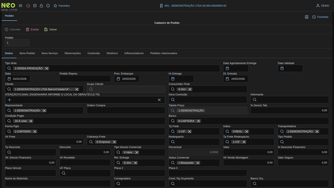 Ilustração do módulo Comercial