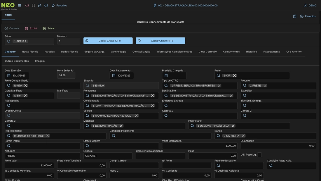 Ilustração do módulo Frota